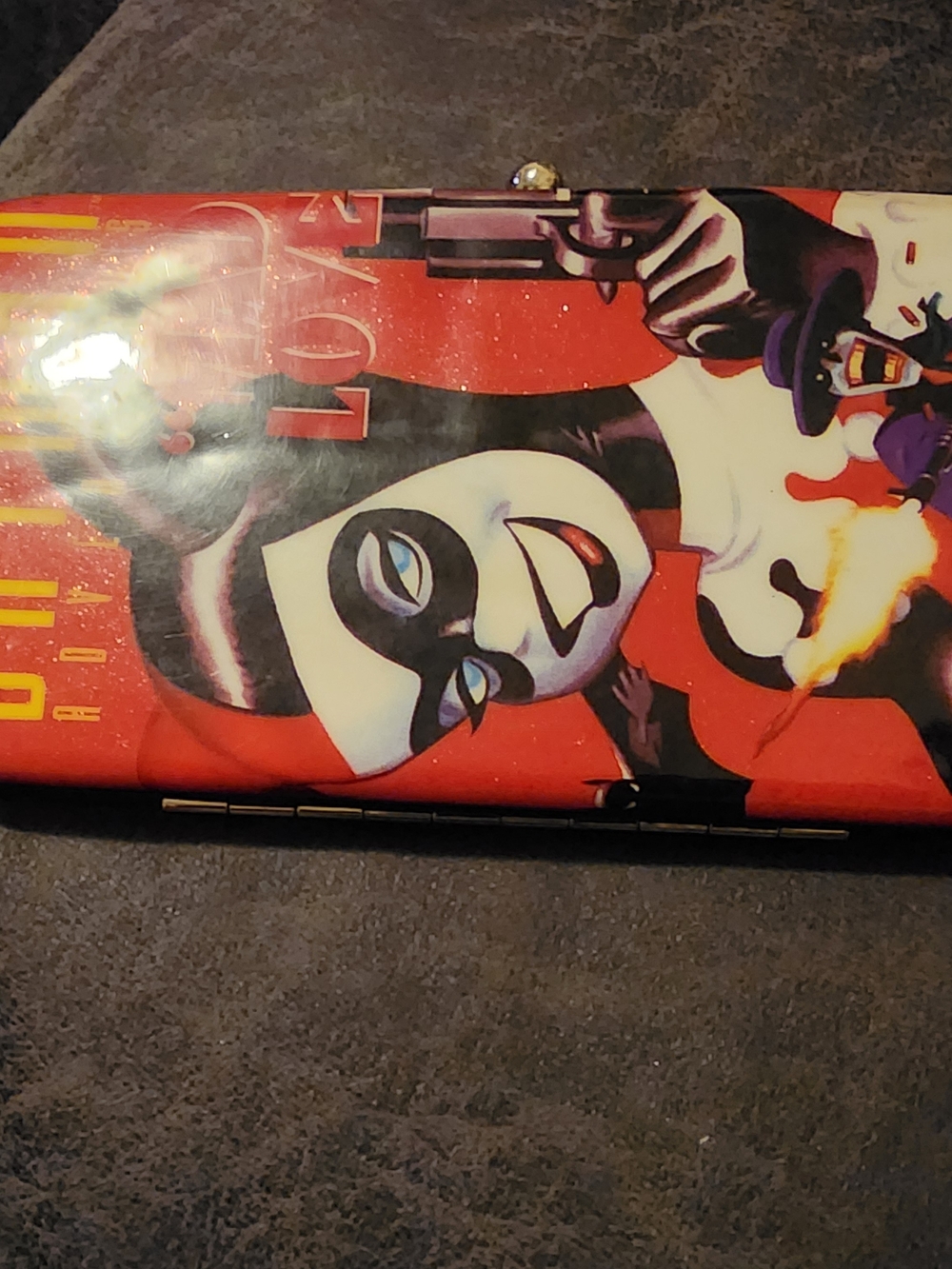 Vintage DC BATMAN Graphic Red Comic-Print Women's Clutch Wristlet